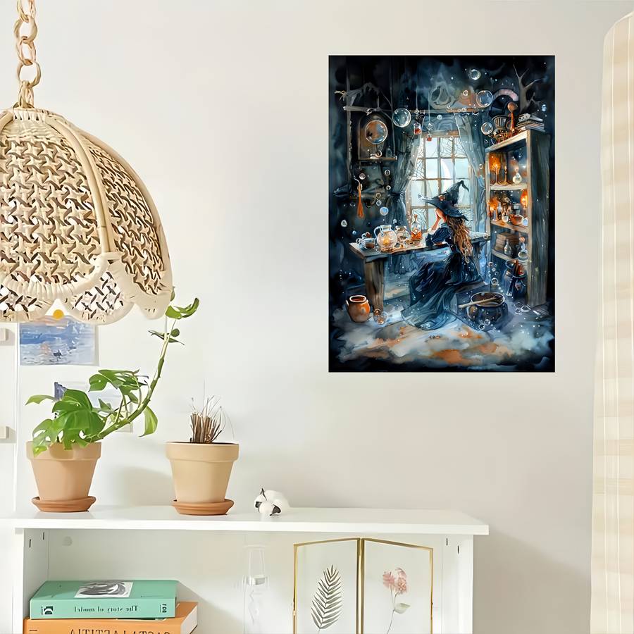 1000pcs Dark Magic Jigsaw Puzzle Challenging DIY Brain Teaser with Enchanting Witch