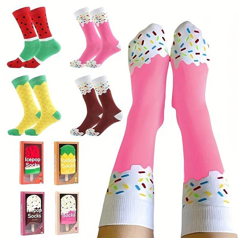 1 Pair Of Watermelon Socks One Size Socks