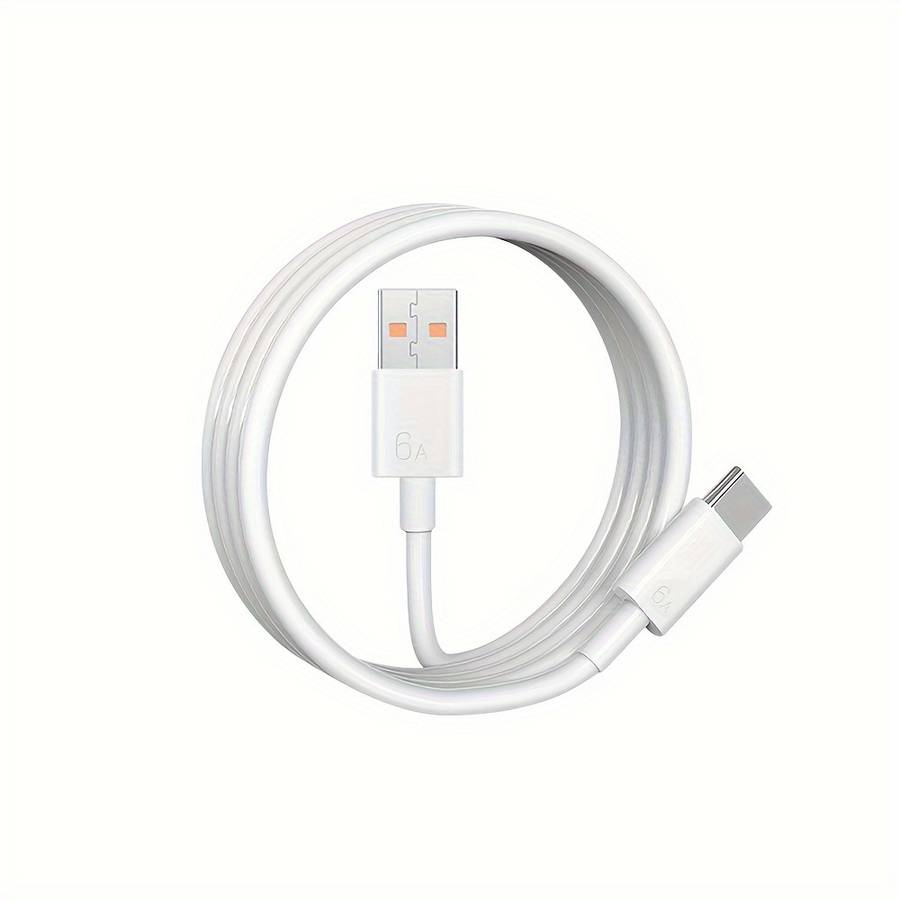 1pc Type-C Data Cable 100cm Round PVC USB Charging Matte Finish 6A Fast Charging 36V >80