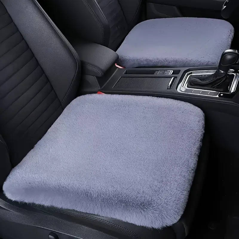 1pc Luxury Plush Imitation Rabbit Fur Car Seat Cushion