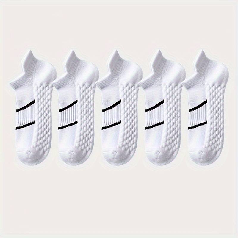 5 Pairs White And Gray And Pink And Mint Green And Orange High Elastic Socks
