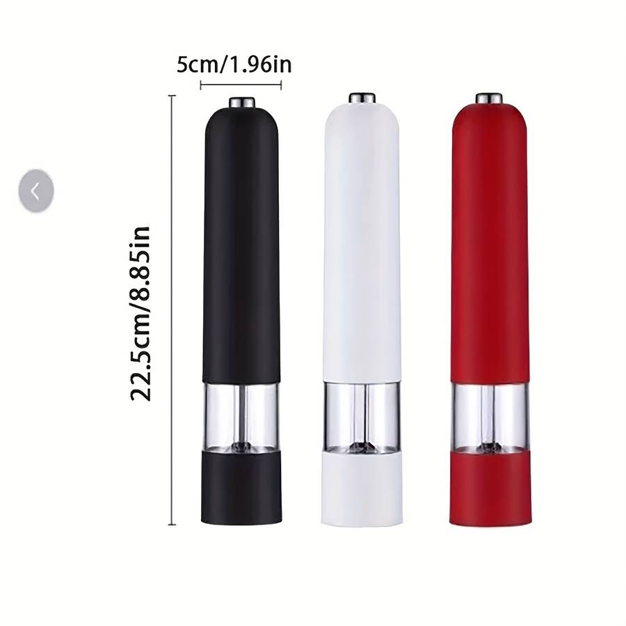 1pc Electric Pepper Grinder Adjustable Coarse to Fine Spice Mill One-Hand Operation Battery
