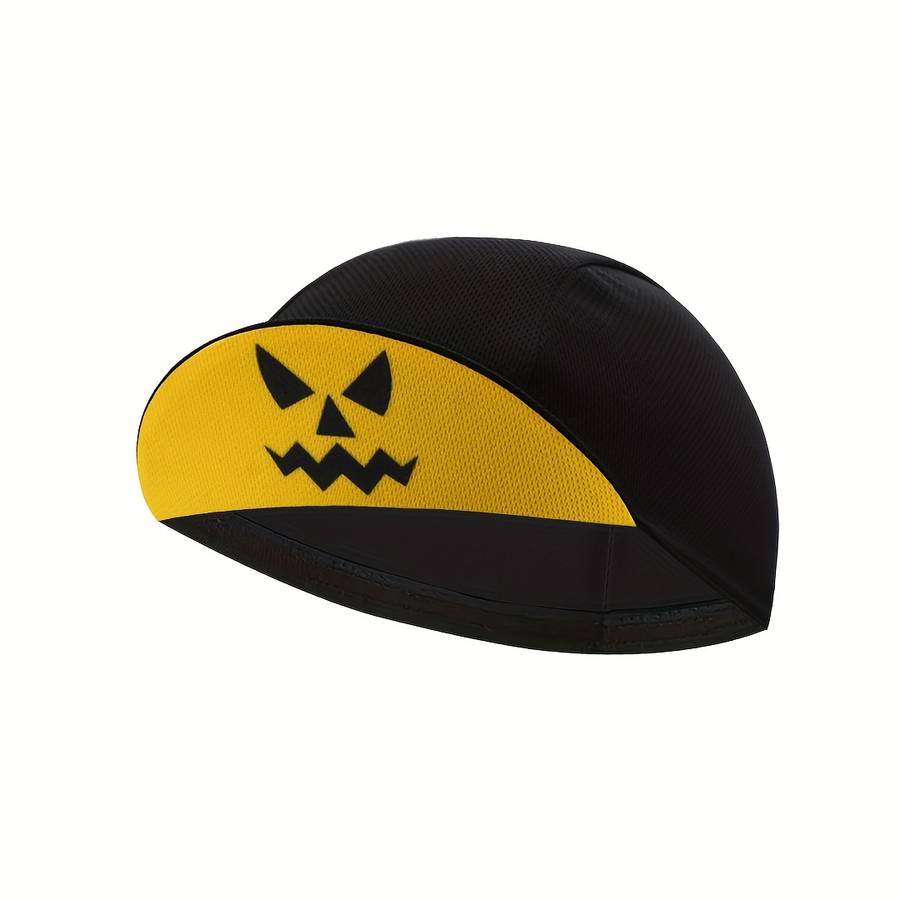 1pc Oscrolling Cycling Cap Breathable Quick-Dry Sports Hat with joyful Face Jack-O-Lantern Desi