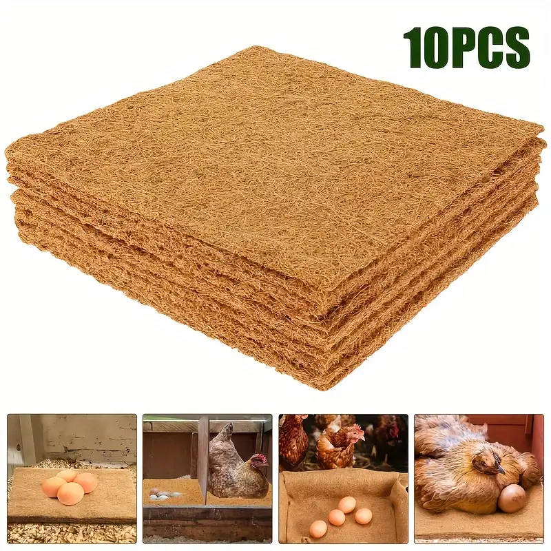10 Pack Natural Coconut Shell Chicken Nest Mat