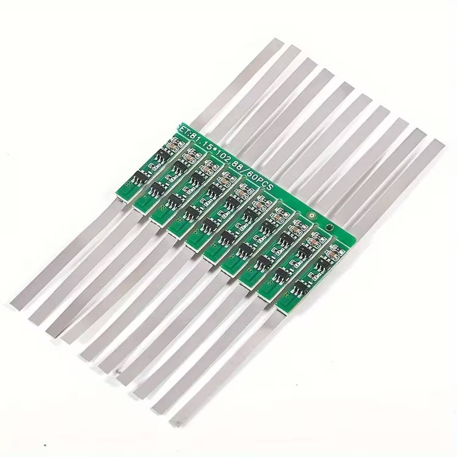 10 20pcs 1s 3 7v 3a 5 6a lithium   bms pcm battery protection board pcm with strap suitable for 18650 lithium ion batteries Product details 7