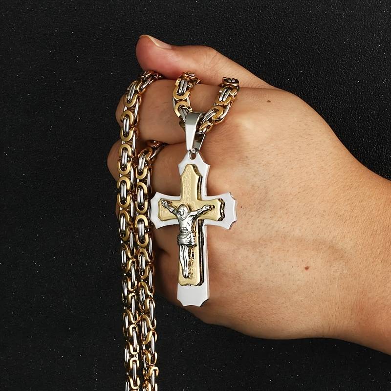 1 Piece Golden Jesus Theme Pendant