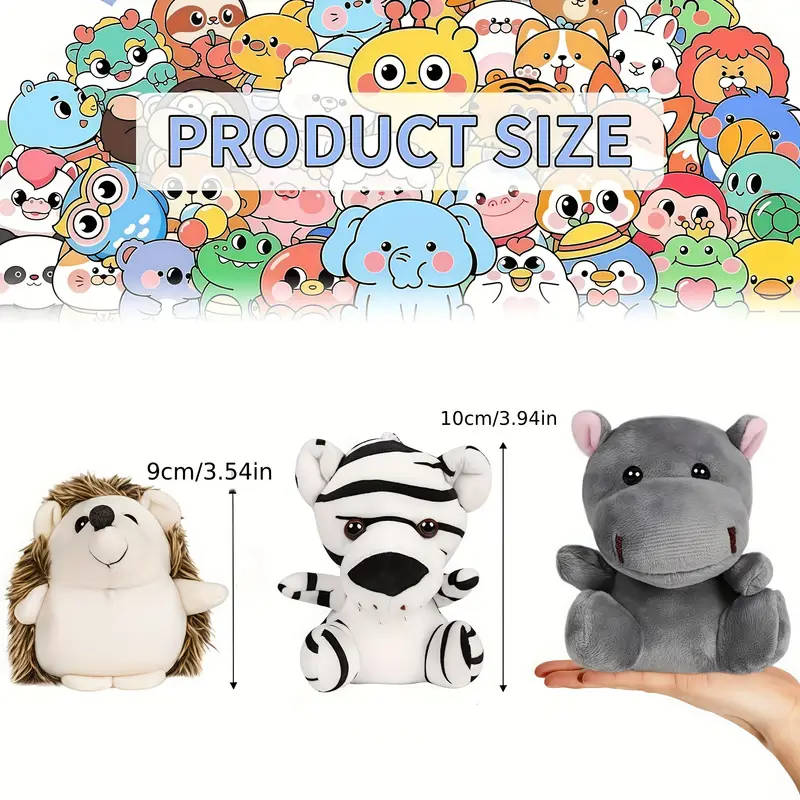 12-Piece Forest Animal Lion Tiger Plush Toys