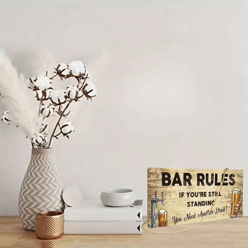 1pc Classic Wooden Plaque Wall Art Versatile Decor for Home Restaurant Bar Cafe Easy Hang