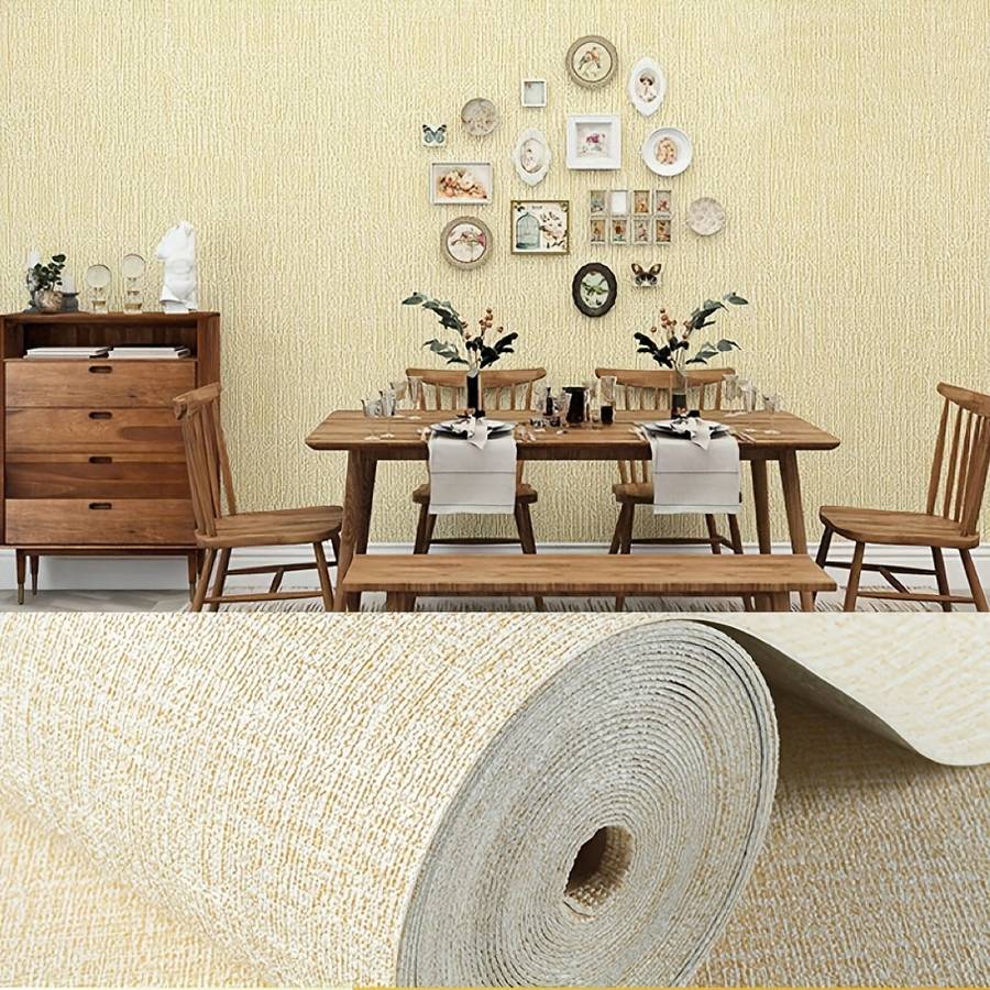 2 Rolls Wall StickersLinen Pattern   Beige