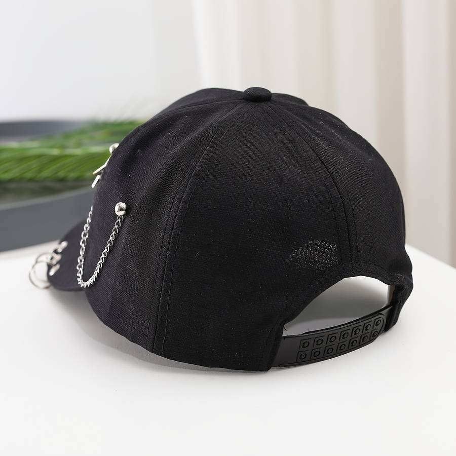 1pc Women's Baseball Cap With Star Pendant Casual Adjustable Sun Hat With Chain Accents Versatile