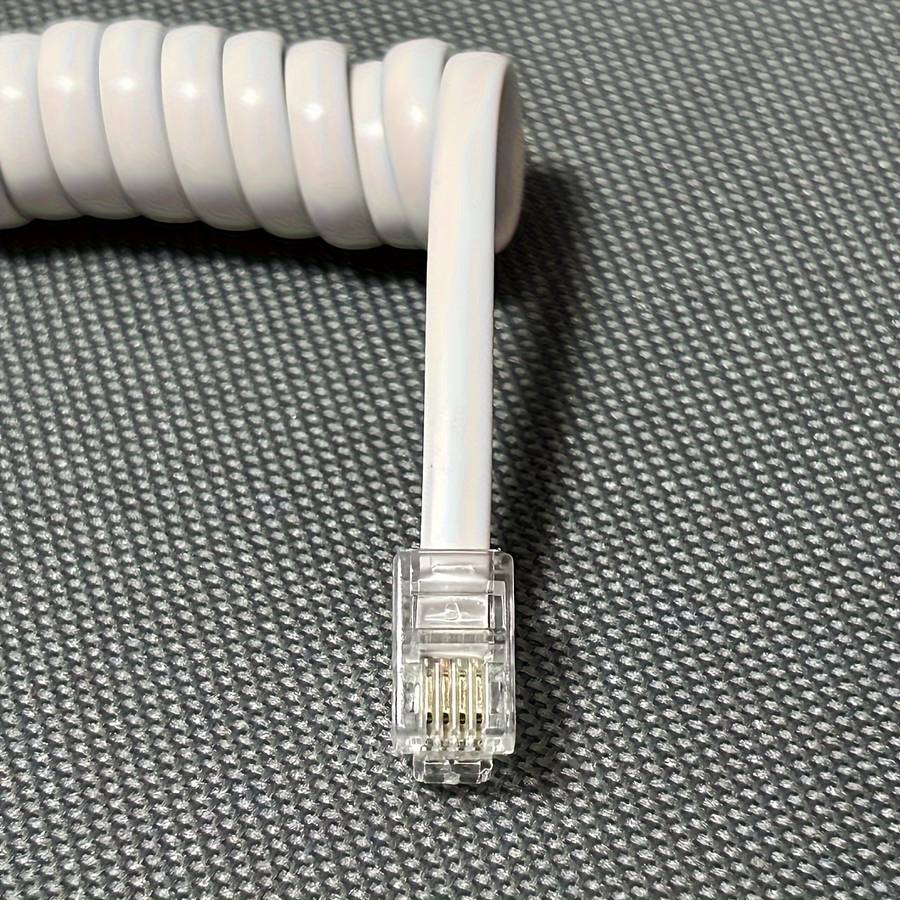 1pc Fleximax 2-Meter Single-Line Telephone Receiver Coiled Cable 4P4C Connector Durable Plast