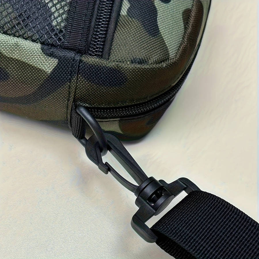 1pc Men'S Casual Camouflage Nylon Crossbody Bag with Adjustable Shoulder Strap Drawstring Closure Ar