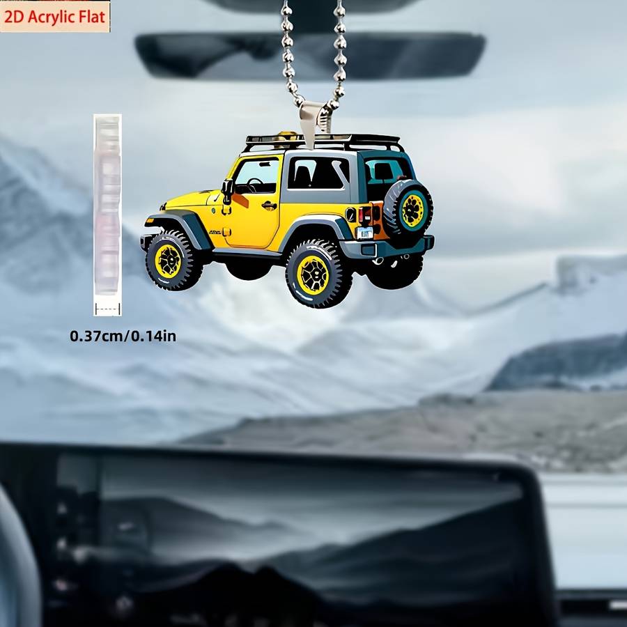 1pc 2D Flat s Surface for Jeep Car Shaped Acrylic Pendant  Surface Suitable for Car Re