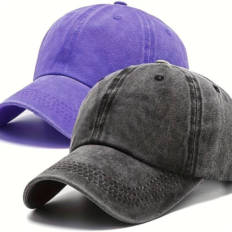 1pc Vintage Washed Denim Baseball Caps 100% Cotton Unisex Adjustable Inelastic Outdoor Sun Sh