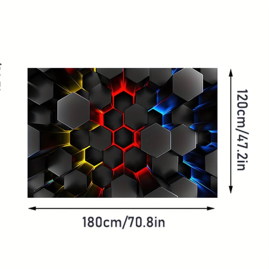 1Pc 120x180cm 47.2x70.8inch Hexagon Floor Mat