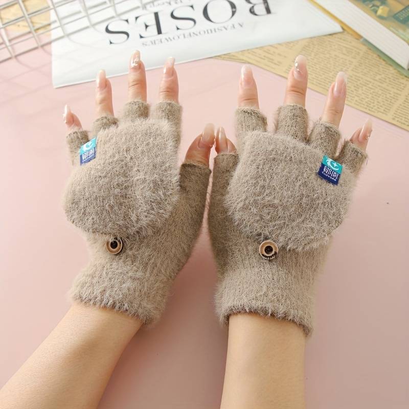 1 Pair Pink Warm Gloves