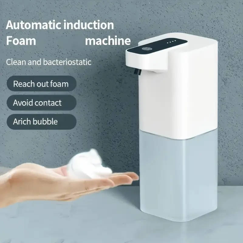 1pc Automatic Foam Hand Soap Dispenser Wall-Mounted No-Contact Infrared Sensor USB Rechargeable