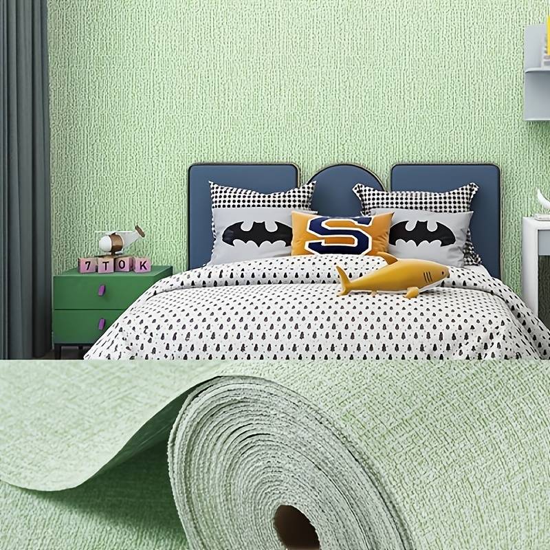 2 Rolls Wall StickersLinen Pattern   Beige
