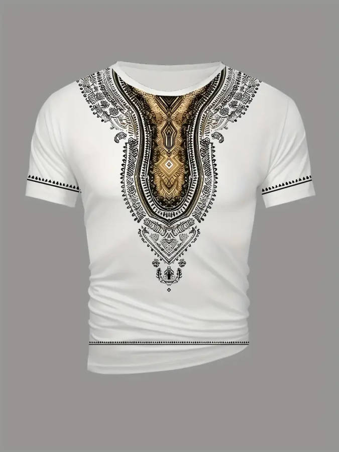 Men's Ethnic Totem T-Shirt - Soft, Breathable, Casual Crew Neck