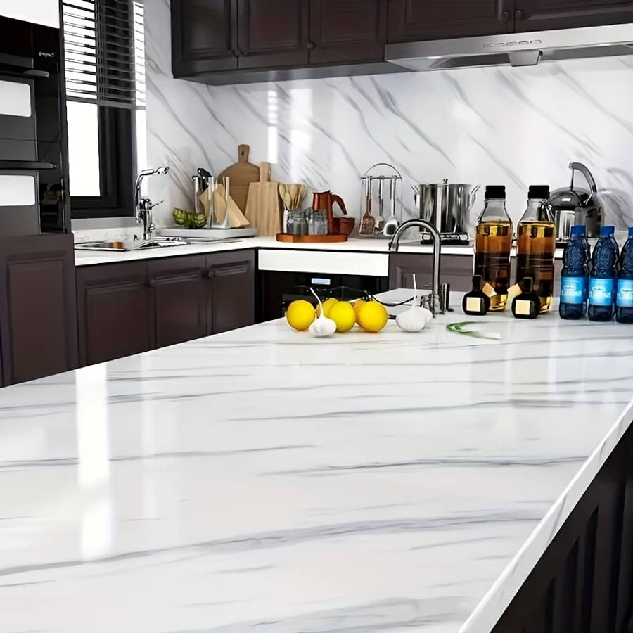 1 Roll Of 0.15mm Thick Imitation Marble PVC Wallpaper 40cm x 2m