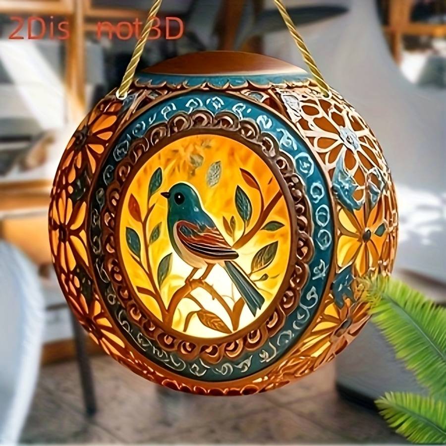 2D Flat Bohemian Style Vintage Acrylic Lantern 20.32X20.32 Cm Clear Round Hanging L