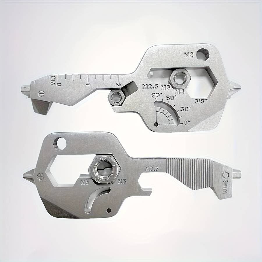 1pc Key-Shaped Multi-Tool Pocket Knife with Bottle Opener Screwdrivers Ruler Erg