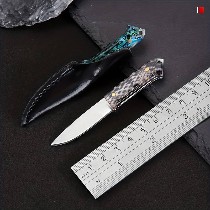 1pc Exquisite Small Straight Knife Pocket Knife Portable Stainless Steel Mini Utility Key