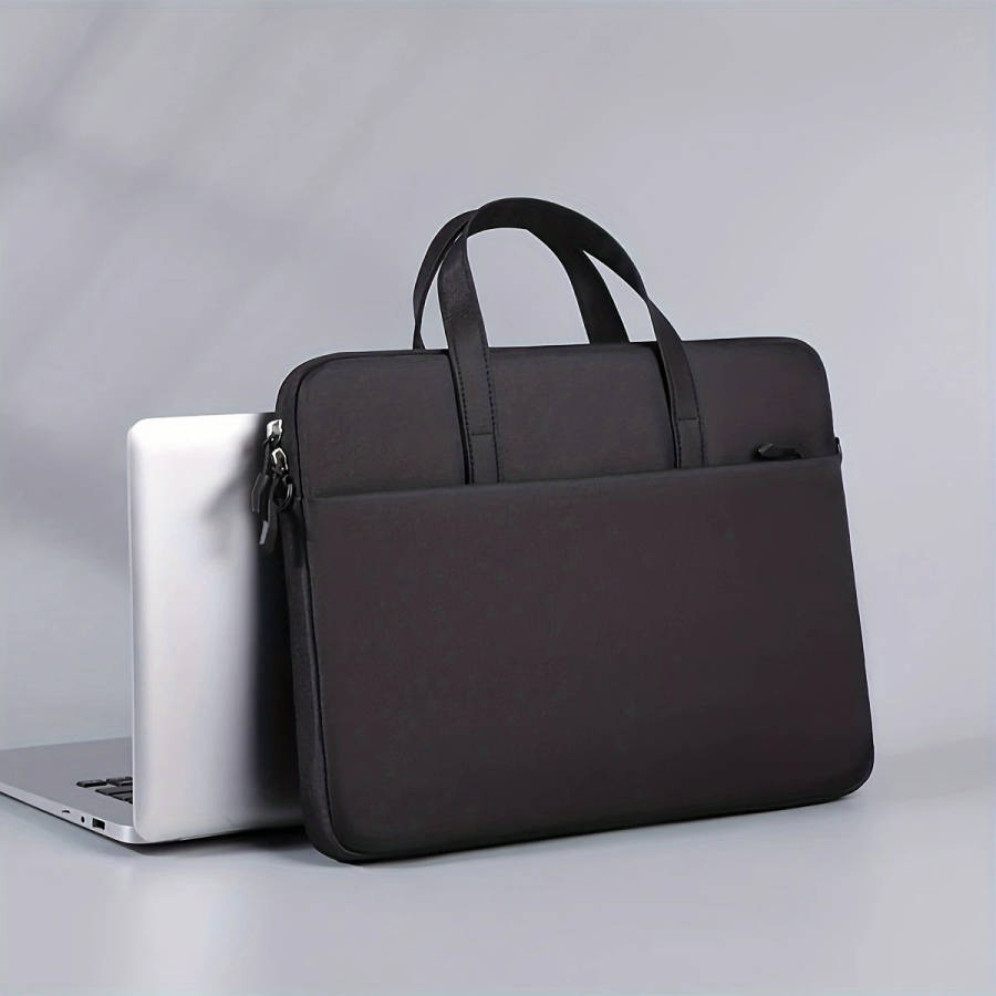 1pc Solid Color Simple Lightweight Portable Laptop Bag Portable Business Trip Computer Protective