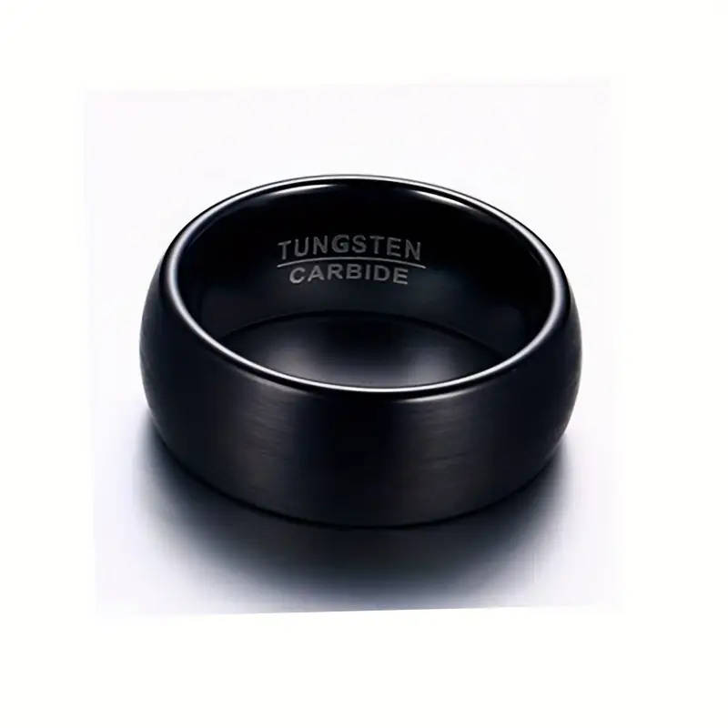 8mm Matte Finish Tungsten Steel Wedding Band for Men
