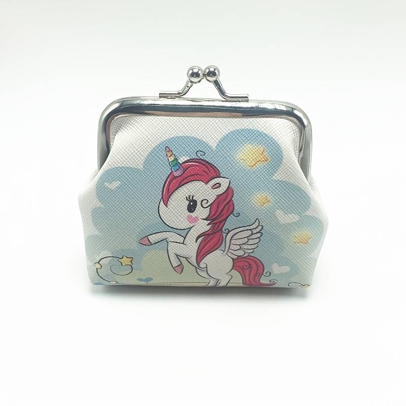 1pc New Cartoon Unicorns Mini Coin Purse Positioning Printing Casual Style