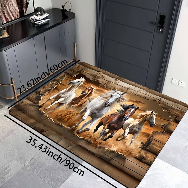 1Pc 19.69x31.49inch 50x80cm Wooden Wall Floor Mat