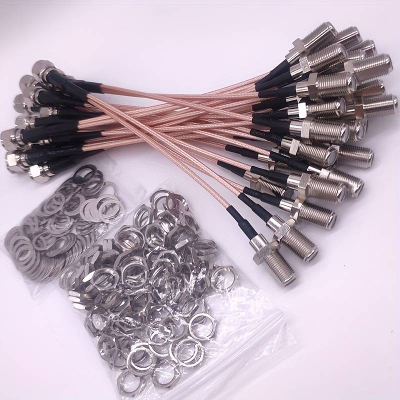 1pc 15cm 5.91inch F Type Rg316 Splitter Coaxial Cable Impedance 50ohm Tv Antenna 3 Way Splitter