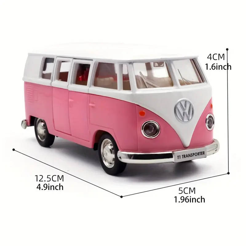 MAKEDA 1:36 Scale Alloy for VOLKSWAGEN T1 Bus Toy - Pull-Back Action, Opening Doors, COLOR: BLUE