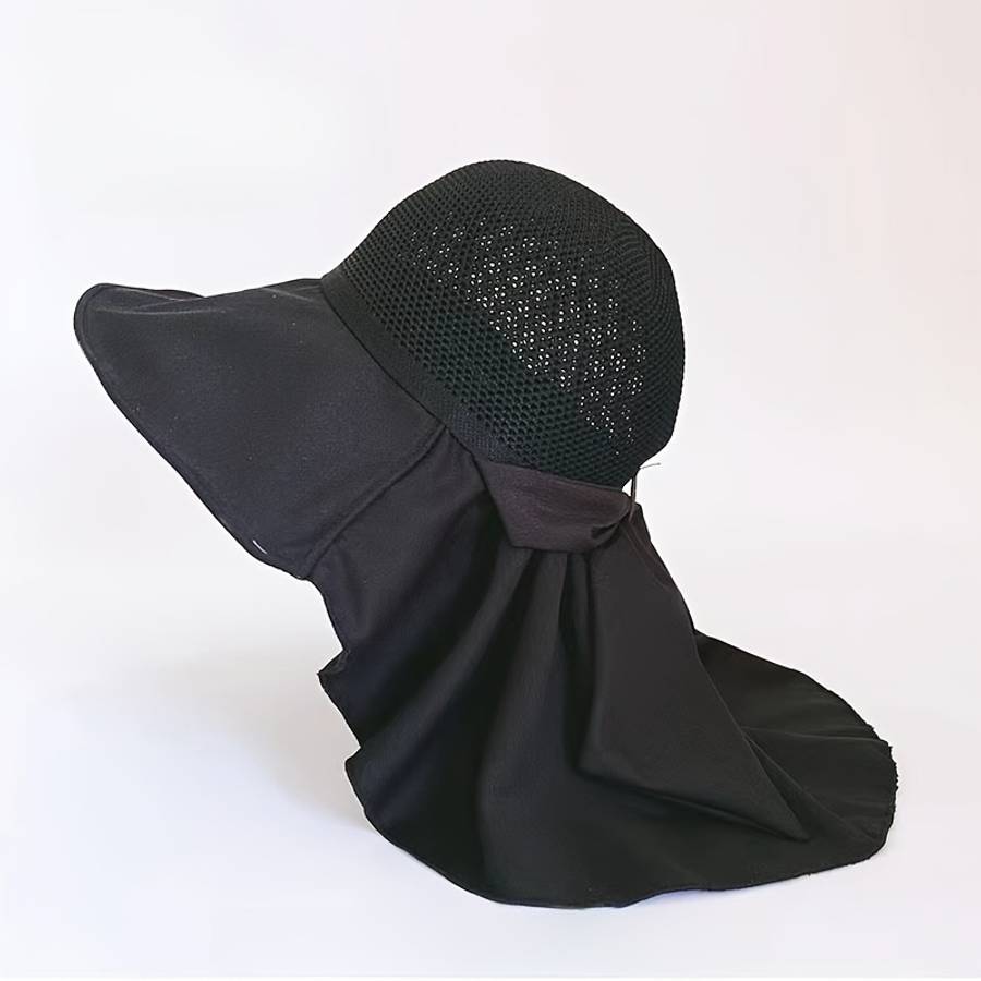 Women'S Breathable Polyester Sun Hat With Drawstring 100% Woven Bucket Hat With Detachable Pro
