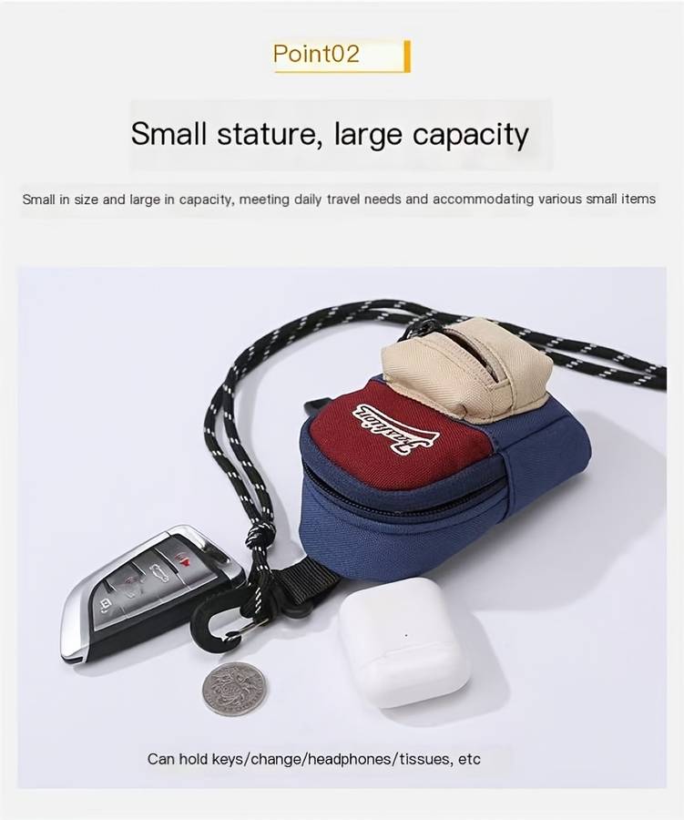 1pc Fashion Oxford Mini Crossbody Bag Geometric-Patterned Lightweight Foldable Adjustable Stra