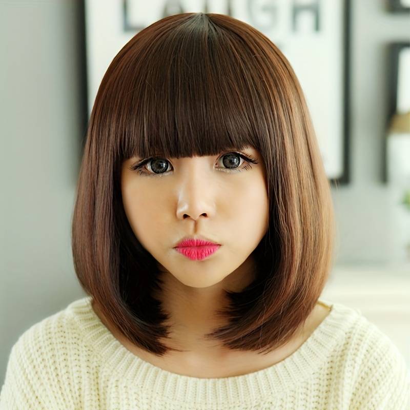 1Pc Dark Brown Fashion Design Wig