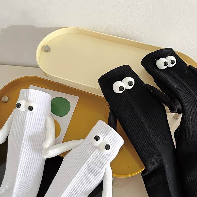 2 Pairs Black One Size High Elastic Socks