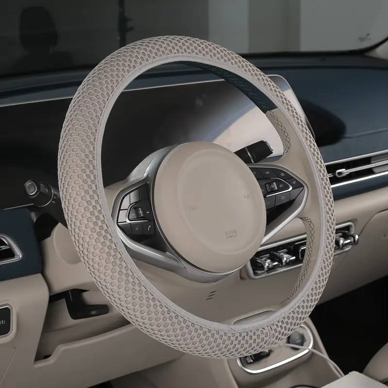 Breathable Ice Silk Fiber Cloth Car Steering Wheel Cover