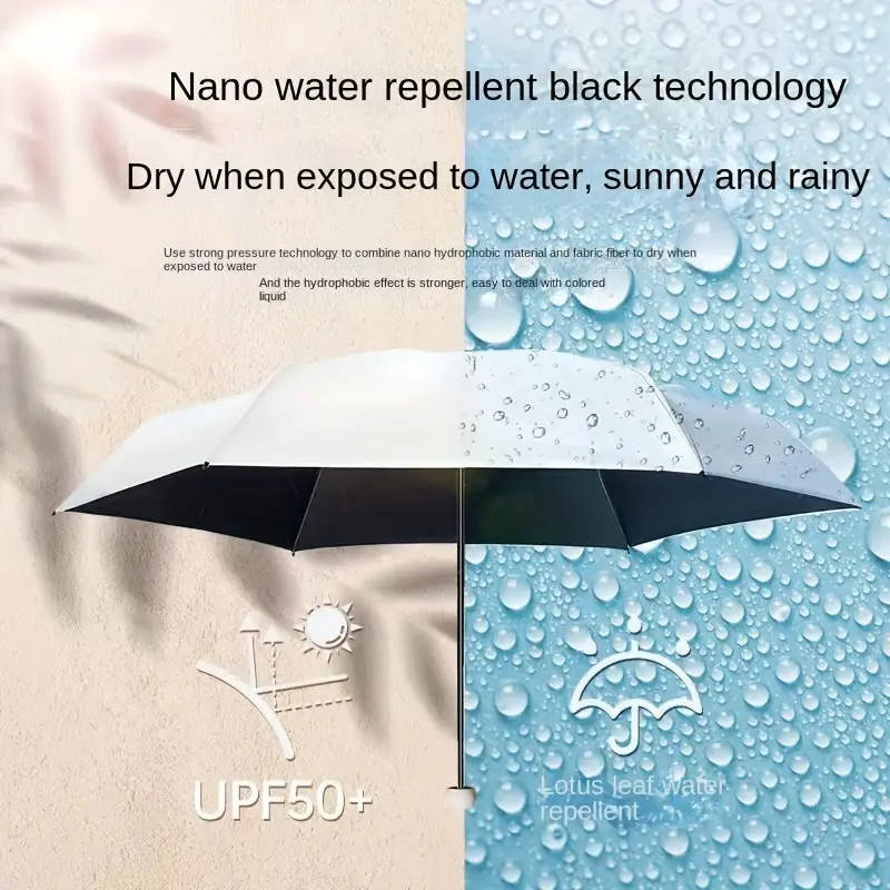 gradient color folding umbrella with uv protection 6 ribs casual durable lightweight umbrella for men women details 0