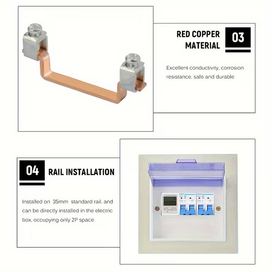 household electricity meter lcd electricity meter single phase 220v mini watt hour meter rail type air conditioning electricity meter   display   Product details 7