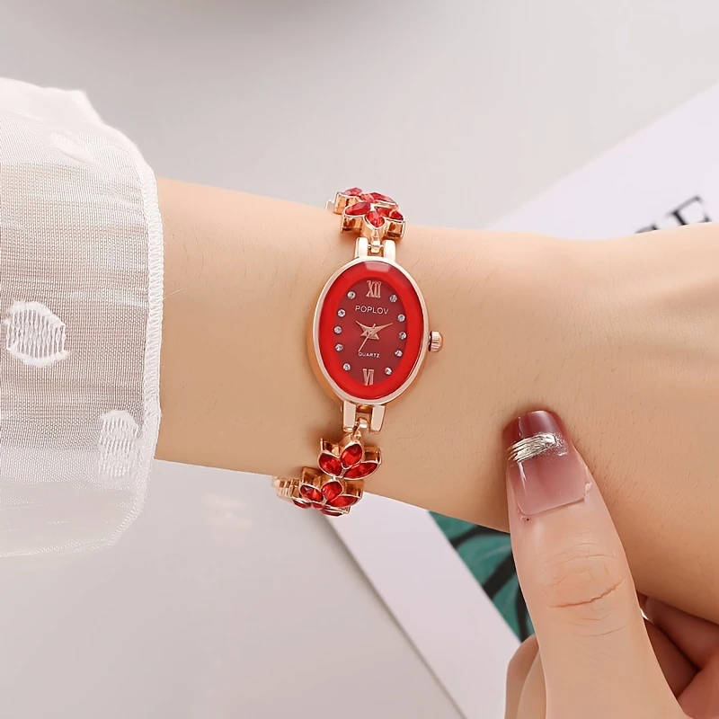 1pc Elegant Boho Leaf Design Women's Bracelet Watch Fashionable Analog Quartz Alloy Band Case