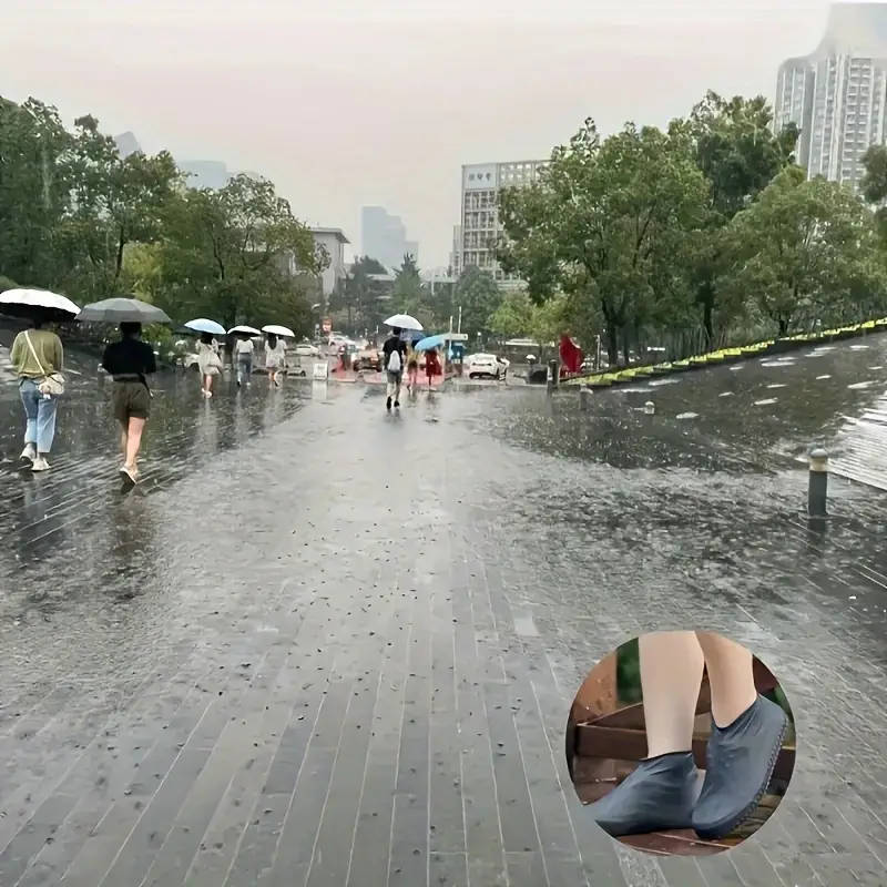 1 Pair Durable Silicone Shoe Covers Waterproof Reusable Non Slip Rain