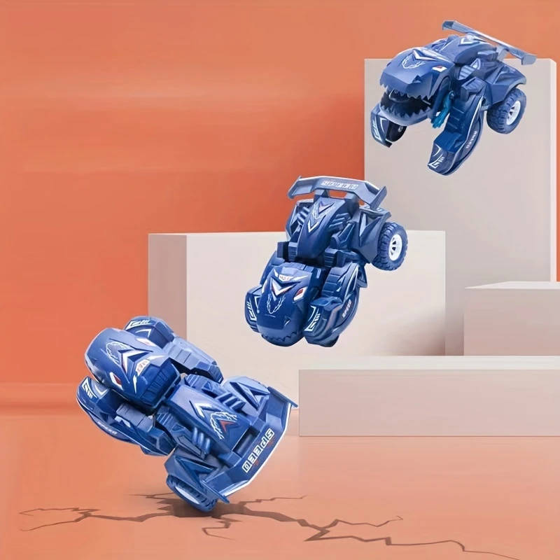 1pc Transforming Dinosaur Car Toys 2in 1 Automatic Dinosaur Transform Car Toy Dinosaur Transformer T