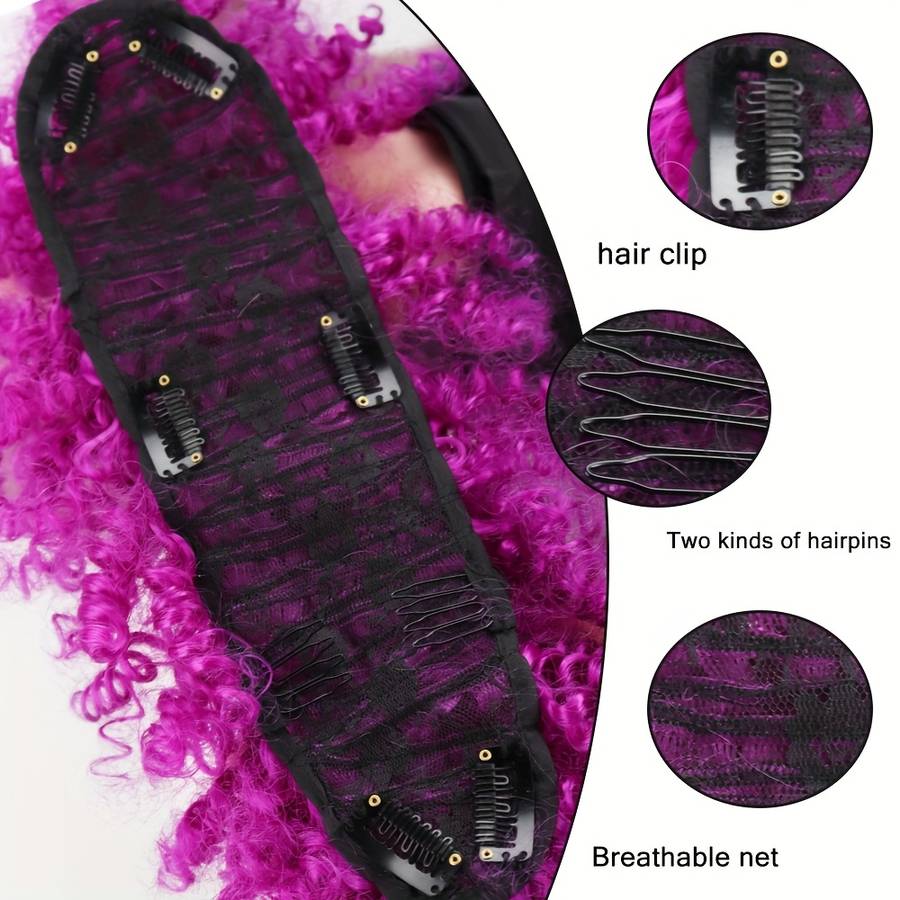1Pc Fuchsia 40.64cm Fashion Design Wig