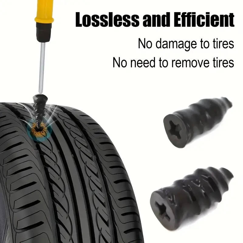 22Piece Car Tire Repair Kit with Emergency Puncture Repair Tools Plug Strips and Stirring Glue Quick