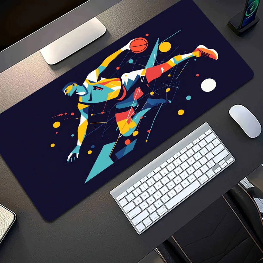 30x60cm Basketball Player Dynamic Illustration Gaming Mouse Pad Non-Slip Waterproof Washable