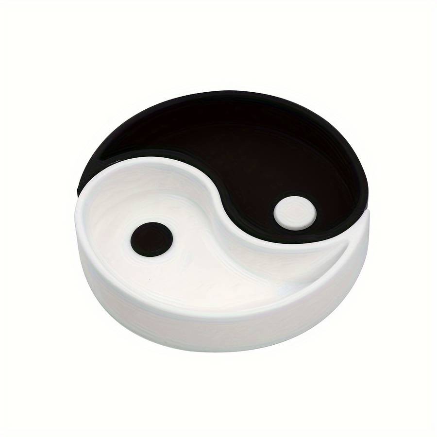 1 Yin Yang Tai Chi Silicone Ashtray Leaf-Shaped Dual-Color Design for Indoor Outdoor Decor