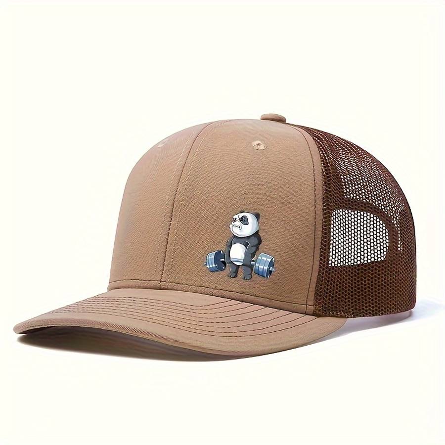 Panda-Themed Breathable Polyester Baseball Cap Adjustable Snapback With Knitted Craftsmanship