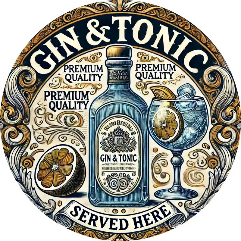 Aluminum Round Sign - GIN Tonic Served Here