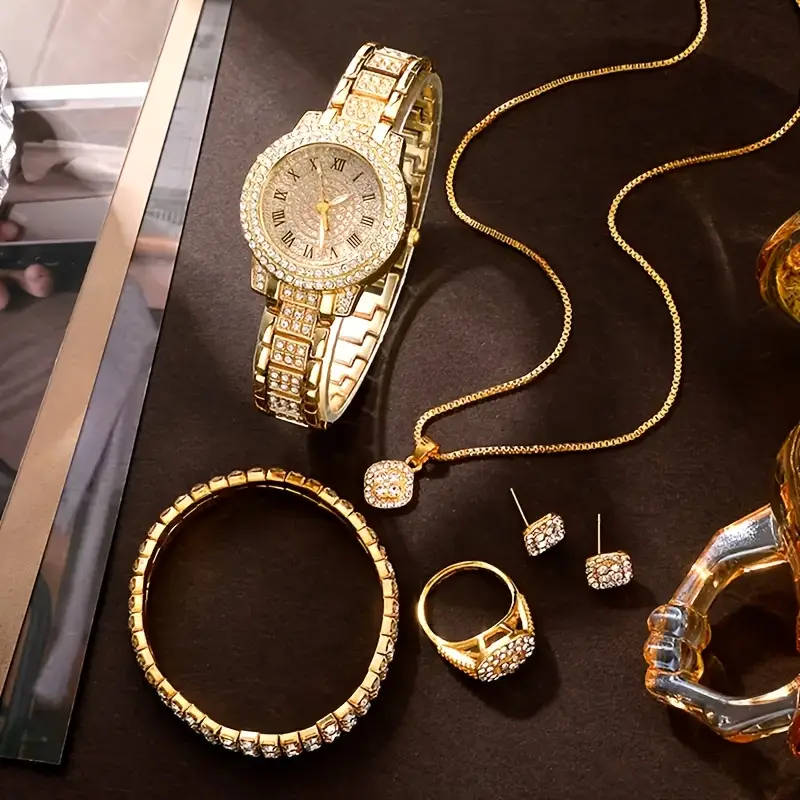 6 Piece Accessory Set - Quartz Women's Watch and Jewelry Set